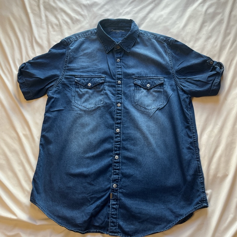 Calvin Klein Jeans Men's Blue Denim Shirt, NEVER worn.